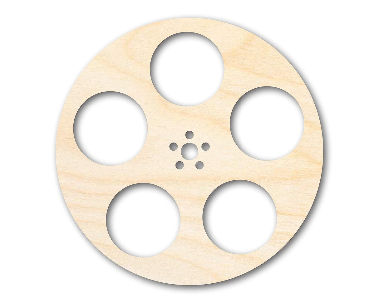 Unfinished Wood Film Reel Shape | Craft Cutout | up to 24" DIY 10" / 1/4" 24 Hour Crafts