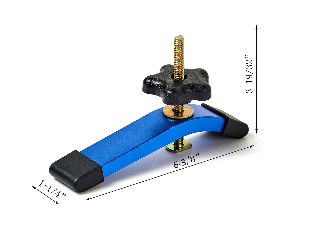 HOTTARGET Aluminum T-track Hold Down Clamps,6-3/8"L x 1-1/4"Width-Woodworking and Clamps - High Strength Aluminum Alloy 6063 - Fine Sandblast HOTTARGET