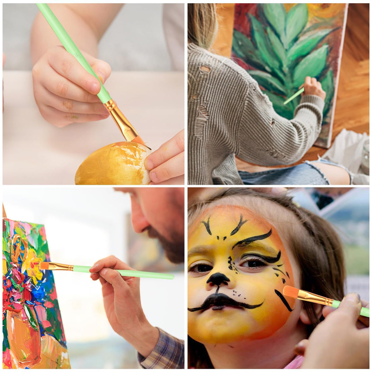 ESRICH Acrylic Paint Brushes Set, 16 Packs/160 Pcs, Nylon Brush Head, Suitable for Acrylic, Oil, Watercolor, Rock Body Face Nail Art, Perfect Suit of ESRICH