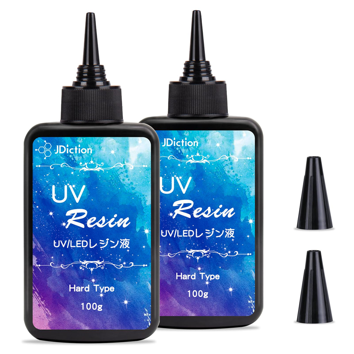 UV Resin, 2 PCS Upgrade Ultraviolet Epoxy Resin Crystal Clear Hard Glue Solar Cure Sunlight Activated Resin for Handmade Jewelry, DIY Craft JDiction
