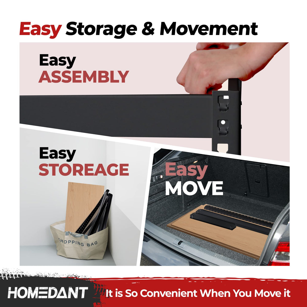 HOMEDANT Z-beam 5 Tier Laminated Heavy Duty Garage Storage Adjustable Wide Size Metal Shelving Unit Utility Rack Shelves Organization Multipurpose HOMEDANT