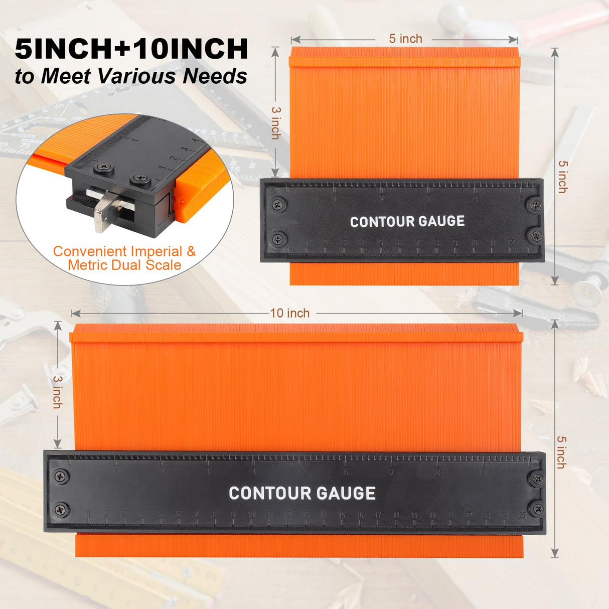 Christmas Stocking Stuffers for Adults Him Men, Contour Gauge Tool Unique Gifts for Men Dad Husband, Super Gauge Shape and Outline Tool Men's Gifts LETSWOOD