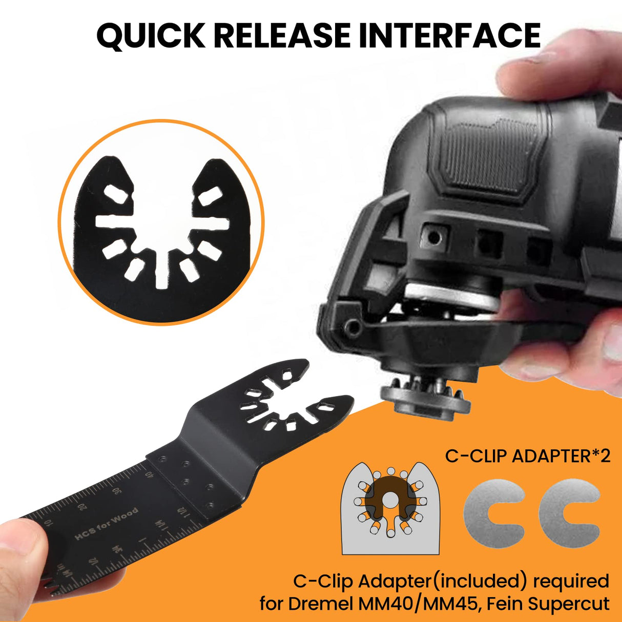 96 Pack Oscillating Saw Blades, CONNOO Oscillating Tool Blades Accessories with Sandpaper, Multitool Bi-Metal Blades for Wood Metal Plastics Quick CONNOO