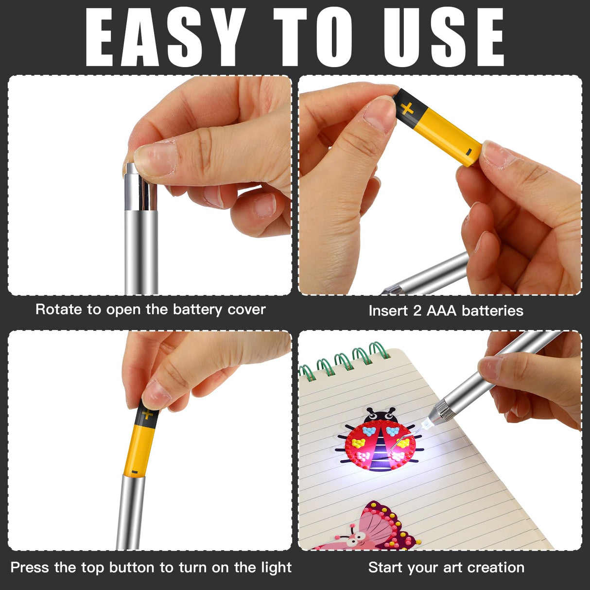 Therwen 2 Pcs LED Weeding Tools for Vinyl Weeding Vinyl Tool with Light Pin Hook Lighted Weeding Pen for Removing Iron on Tiny Vinyl Paper Silhouette Therwen