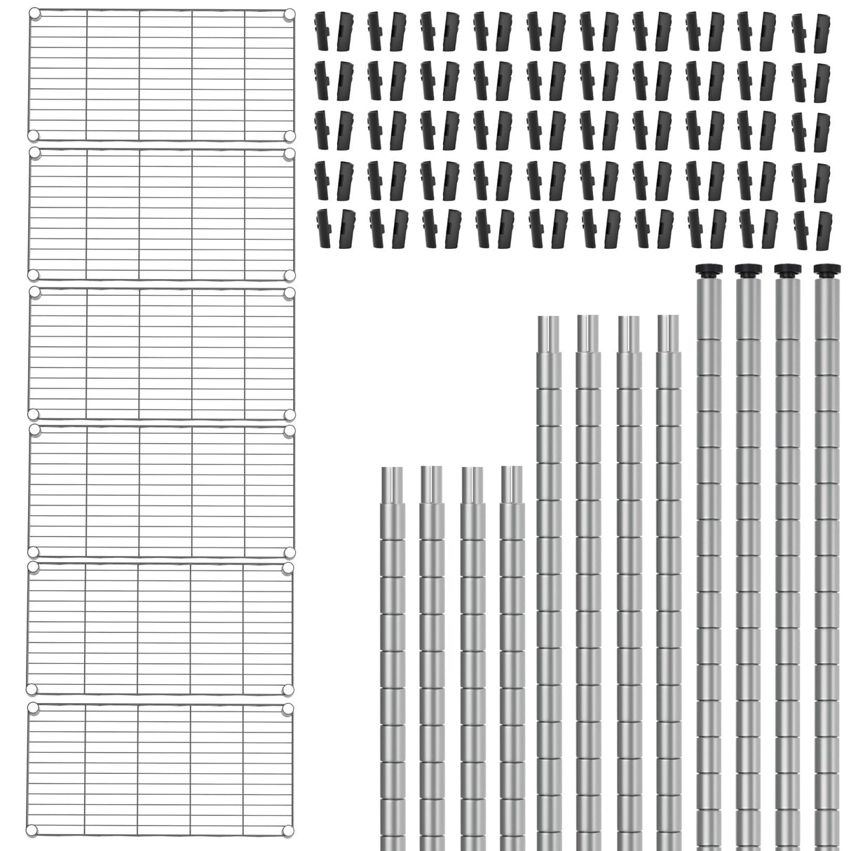SINGAYE 6-Shelf Wire Shelving Unit, Adjustable Metal Shelves, Standing Shelf, 21.25" W X 11.41D X 69 "H (Silver) SINGAYE