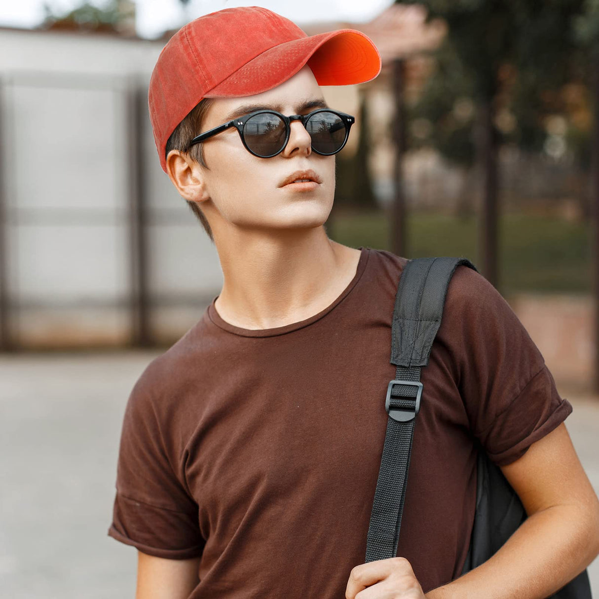 7 Pieces Unisex Vintage Washed Distressed Baseball Hat Baseball Cap Twill Adjustable Dad Hat (Khaki, Gray, Rose Red, Navy Blue, Sky Blue, Orange, Geyoga