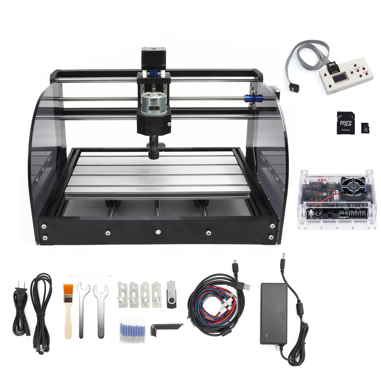 CNCTOPBAOS CNC 3018 Pro Max 3 Axis Desktop DIY Mini Wood Router Kit PCB PVC Milling Engraver Engraving Carving Machine GRBL Control with offline CNCTOPBAOS