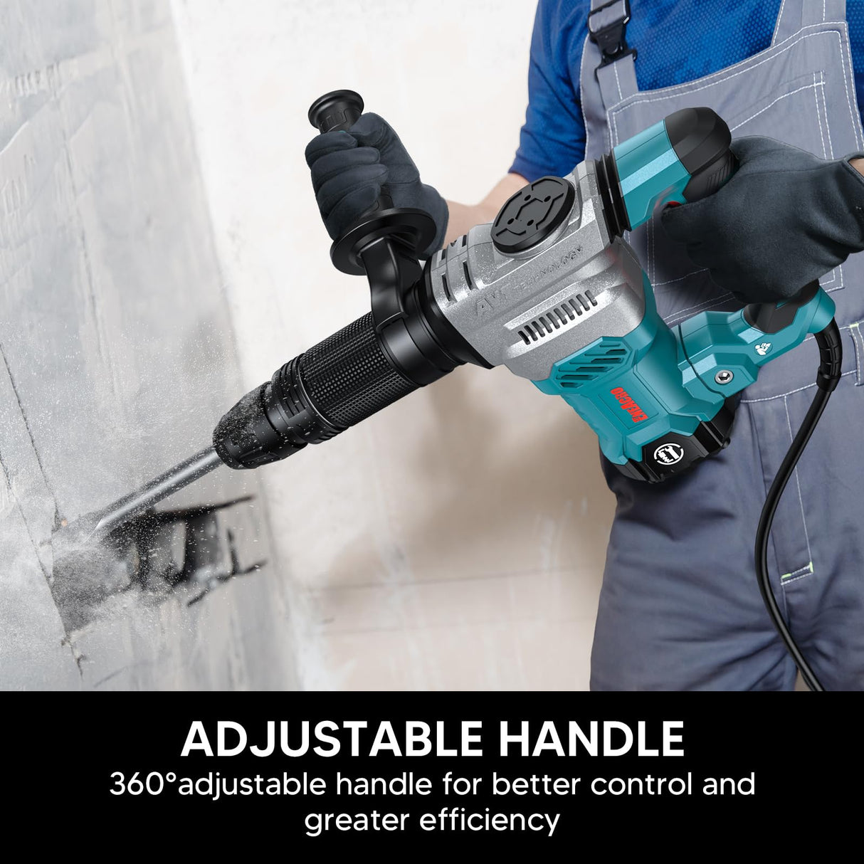 ENEACRO SDS-Max Demolition Jack Hammer for Concrete, Heavy Duty 11 Amp Electric Demo Chipping Hammer,Aluminum Alloy Shell, Vibration Control, ENEACRO