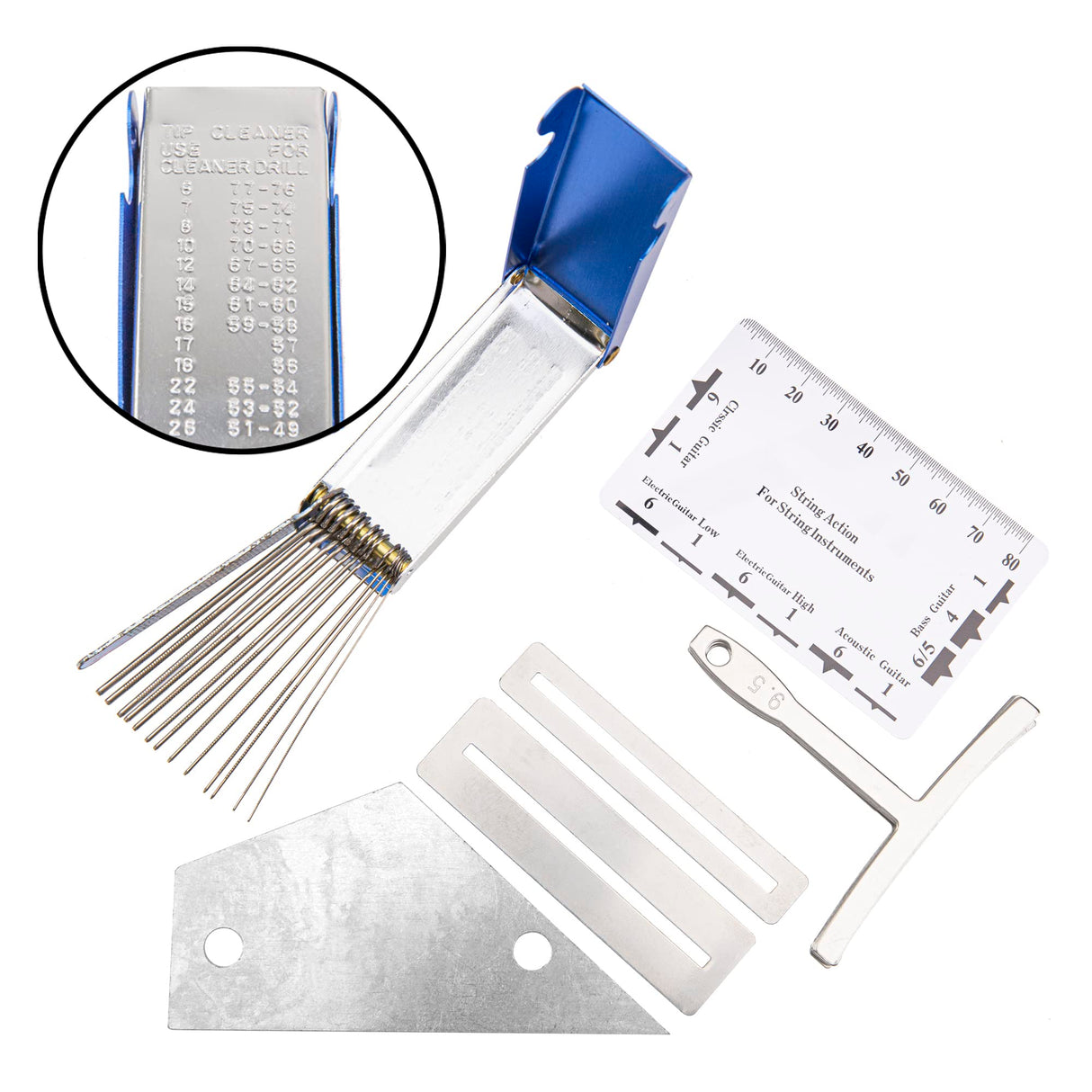 25Pcs Yootones Guitar Repairing Maintenance Tool with Kit String Action Ruler Gauge Measuring Tool Hex Wrench Set Files Fingerboard Guard Understring Yootones