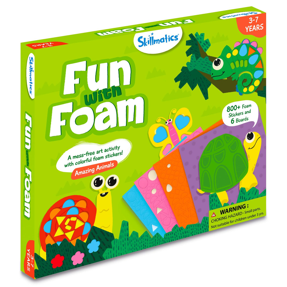 Skillmatics Art Activity - Fun with Foam Animals, No Mess Sticker Art for Kids, Craft Kits, DIY Activity, Gifts for Boys & Girls Ages 3, 4, 5, 6, 7, Skillmatics