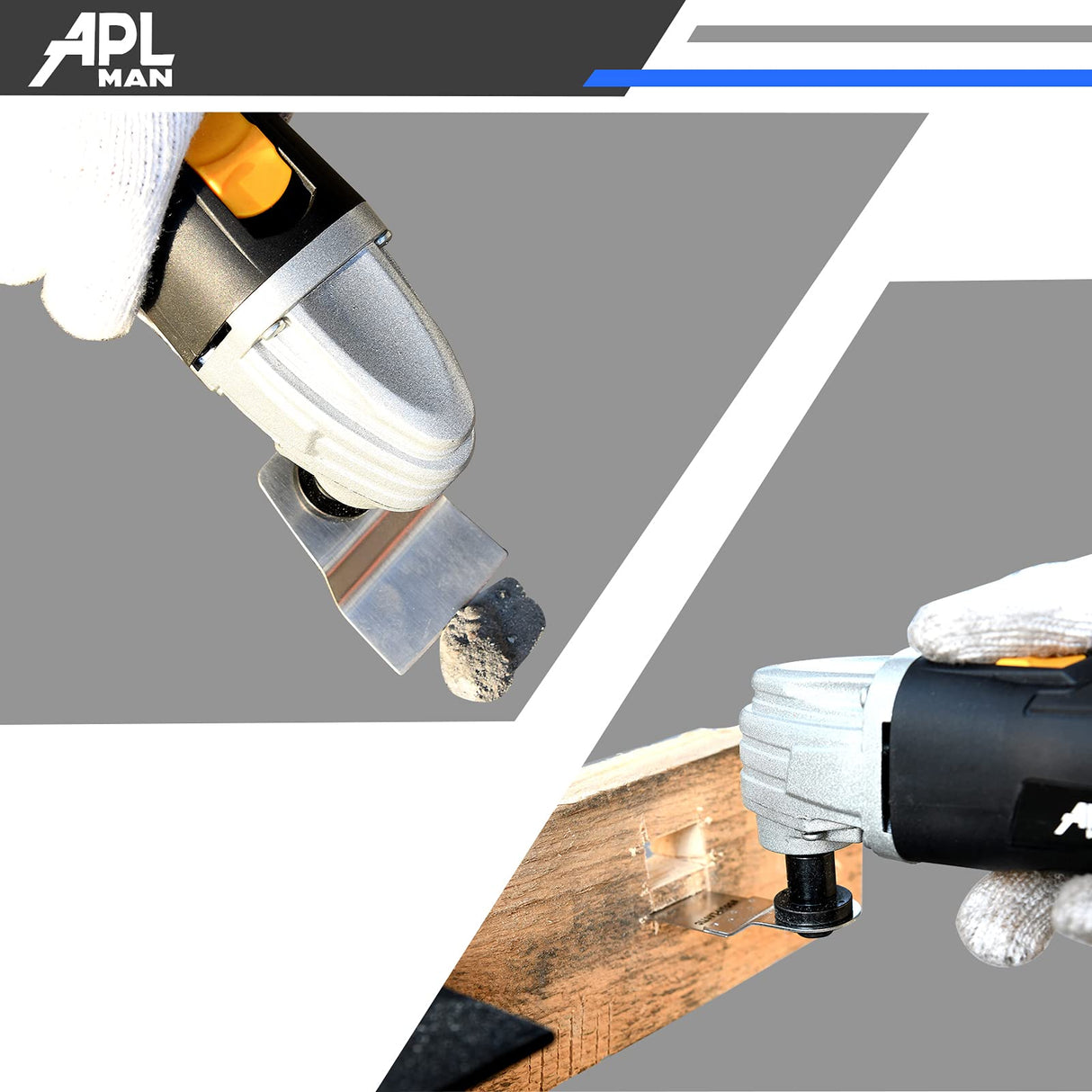 APLMAN Multi Purpose Oscillating Tool, 1.6-Amp Oscillating Multi Tool with 3.2°Oscillation Angle, Single Speed and 8 Pcs Accessories,Carrying Box APLMAN