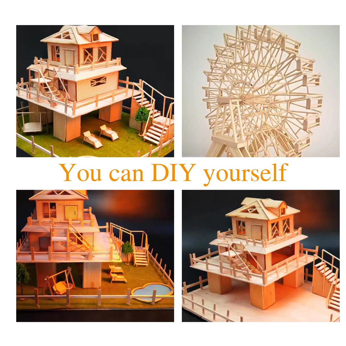 KTOJOY 70PCS Dowel Rods Wood Sticks Wooden Dowel Rods - 1/8x 12 Inch Precut Dowels for Crafting, Hardwood Dowel Rod Assortment, Cake Dowels for KTOJOY