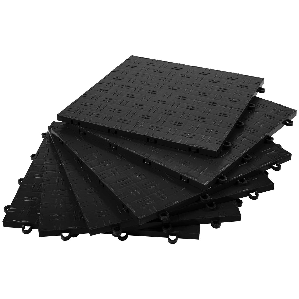 VEVOR Garage Floor, Durable Interlocking Floor Tiles, 50 Pack, Non-Slip Diamond Plate Garage Tiles, Support up to 55,000 lbs for Car Garage, VEVOR