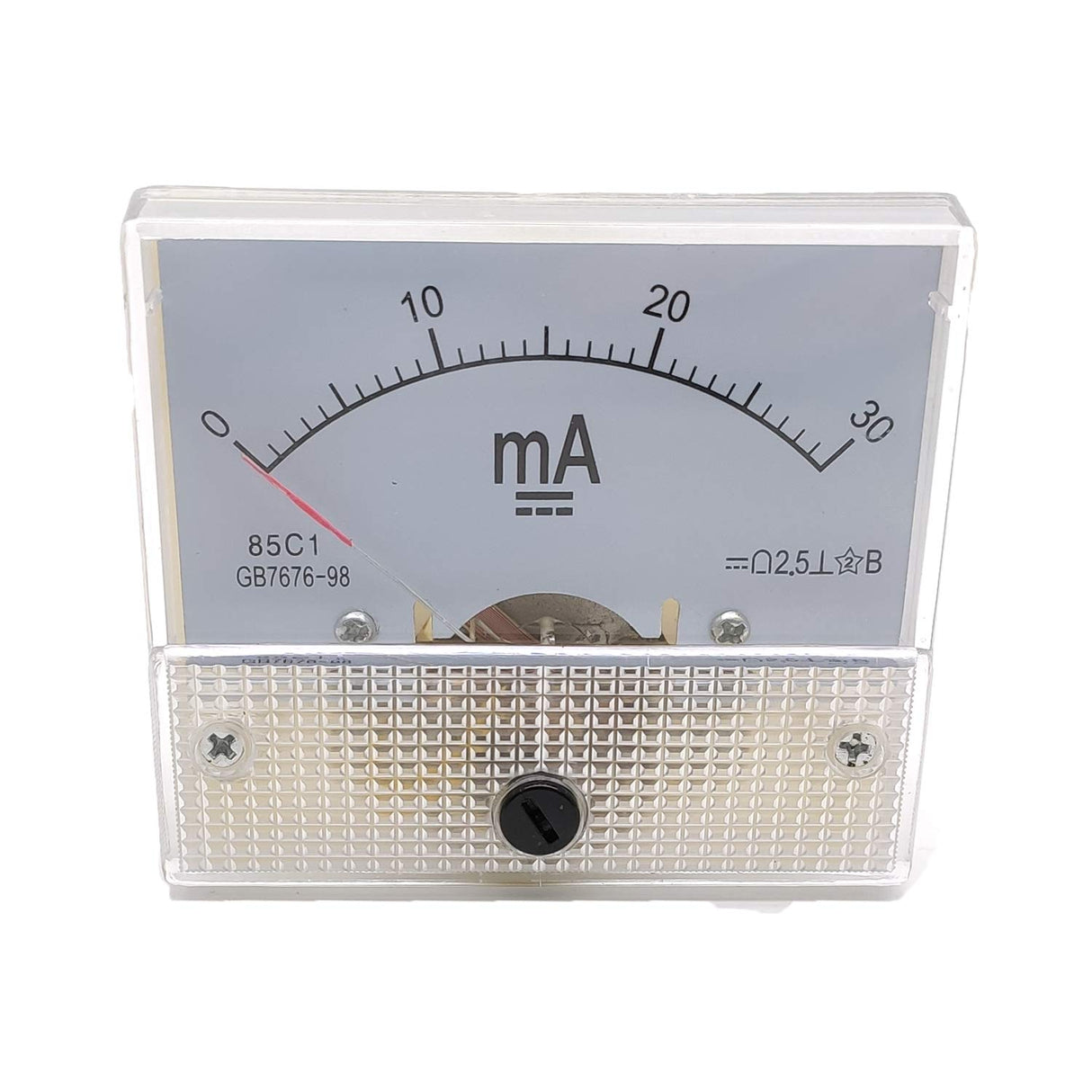 Addlike Analog Meters,Ammeter Module,Fine Tuning DC 0-30ma Current Analog Panel Meter,Ammeter Tester,2.5x2.2x2.2"(LxWxH),Pack of 2 Addlike