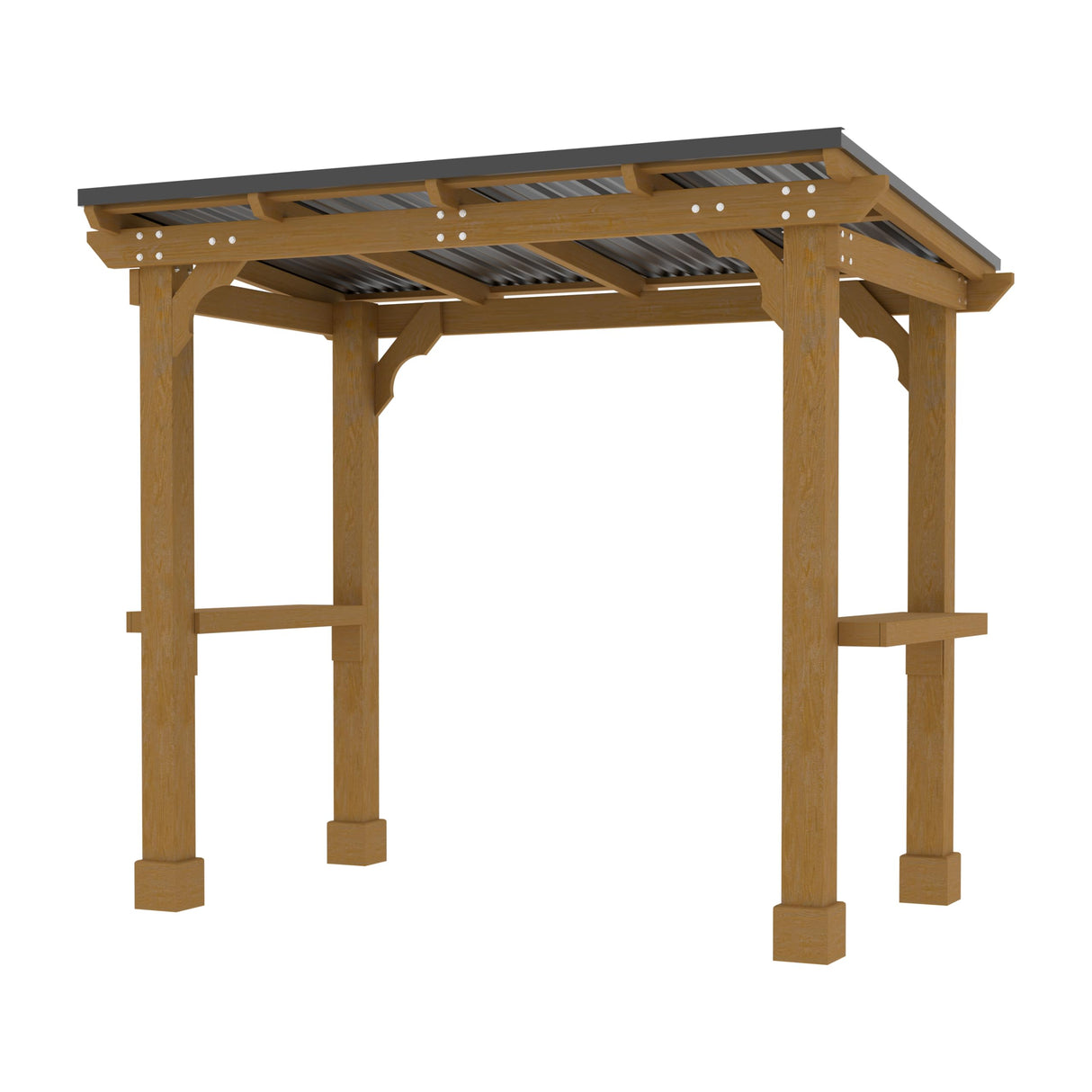 MUPATER 8' x 5' Wooden Grill Gazebo with Sloping Metal roof, 2 Full Size Grills, BBQ Canopy for Outdoor Patio, Lawn, Garden MUPATER