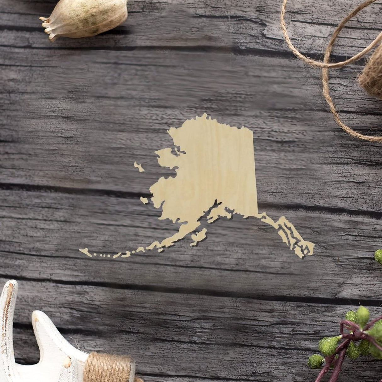 Alaska State Wood Craft,Unfinished Wooden Cutout Art,DIY Wood Sign, Inspirational Farmhouse Wall Plaque,Rustic Home Decor for Living Room Bedroom Arupkeer