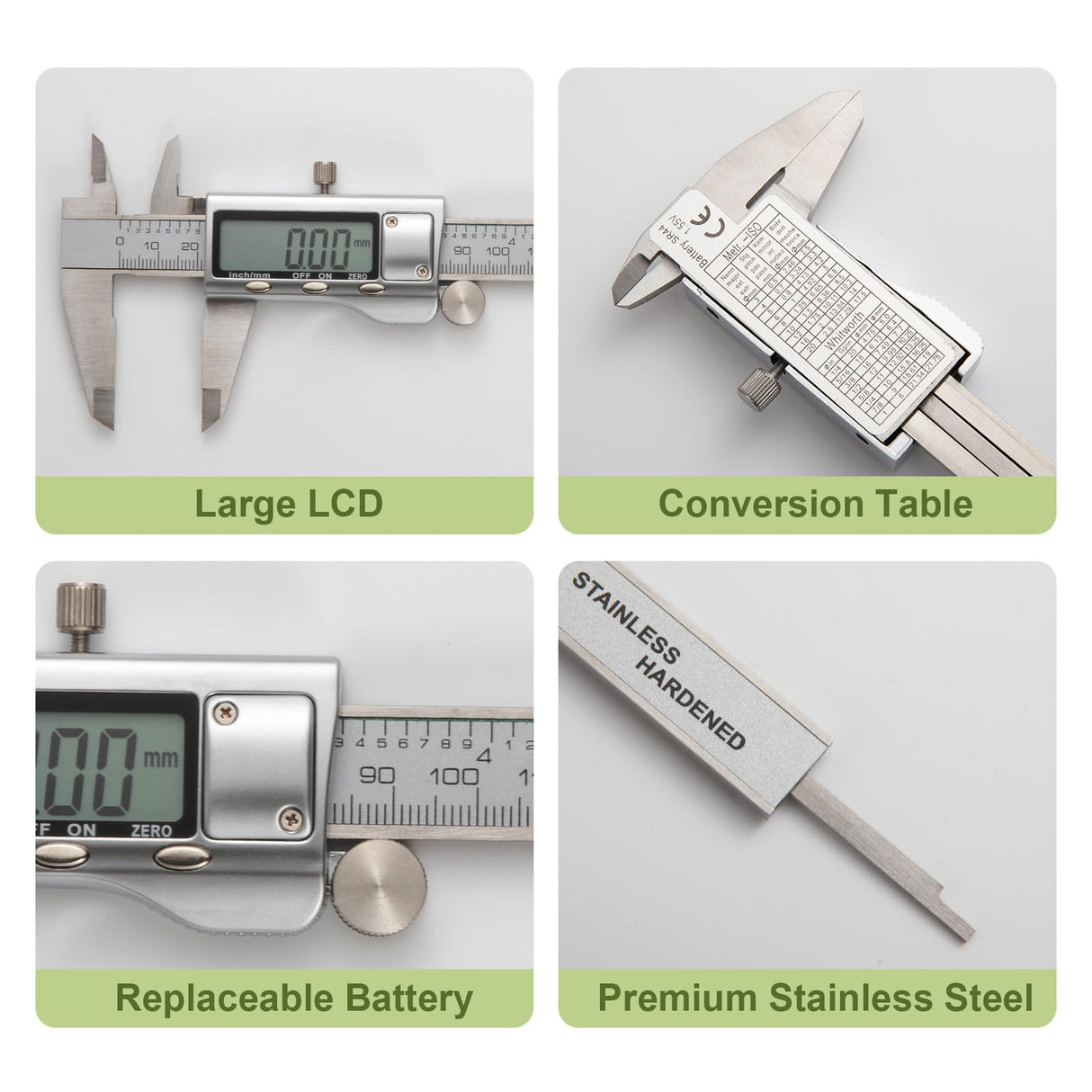 SCITOOLS All-Metal Digital Caliper 0-6"Measuring Tool, Micrometer Caliper with Auto-Off Feature, Interchangeable Between inches and millimeters for SCITOOLS