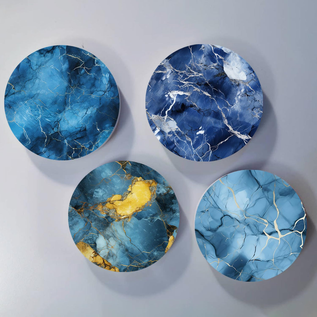 Infusible Transfer Ink Sheets for Heat Press Machine,12x12 Inch Blue Marble Sublimation Transfer Paper for Heat Press Machine, 6 Sheets Lucky Goddness