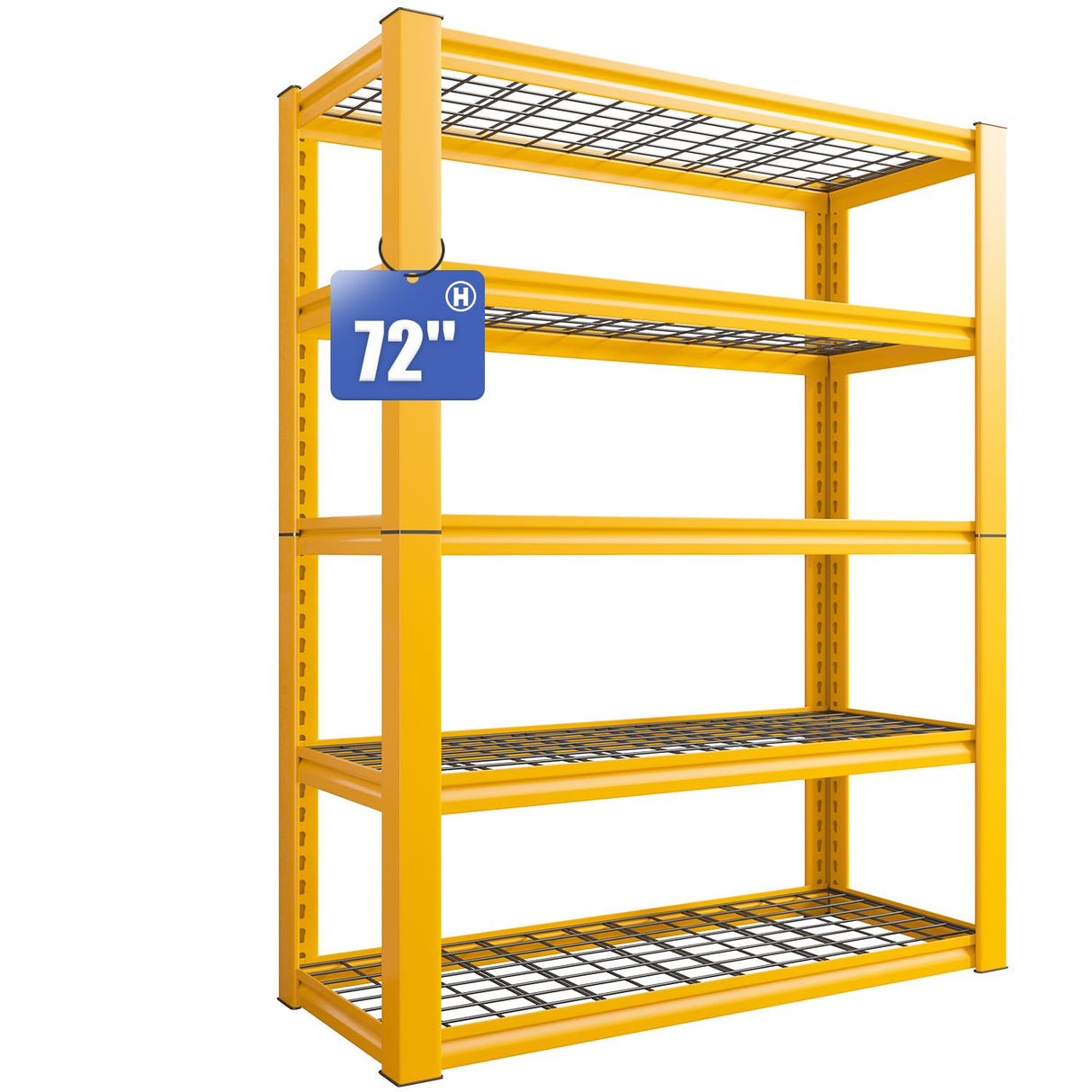 REIBII 72''H Garage Shelving Heavy Duty Loads 2000 LBS Garage Storage Shelves Heavy Duty Shelving 5 Tier Adjustable Metal Shelves for Storage Rack REIBII