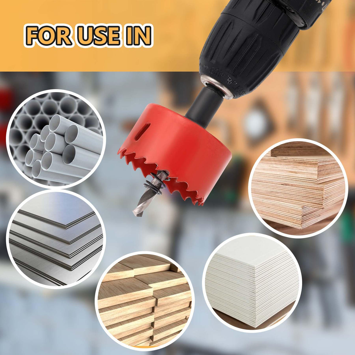 GARHWAL 4 in. Bi-Metal Hole Saw Drill Bit - General Purpose Saw for Wood, Plywood, Cornhole, Ceiling, and Drywall - Includes Arbor & Pilot Bit GARHWAL