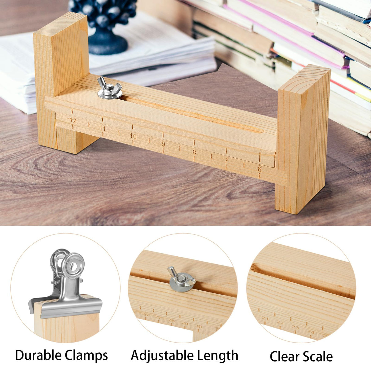 Burbell 2 Pcs Paracord Jig Bracelet Maker Adjustable U Shape Clear Scale Wood Bracelet Jig Kit DIY Hand Knitting Wristband Bracelet Braiding Kit with Burbell