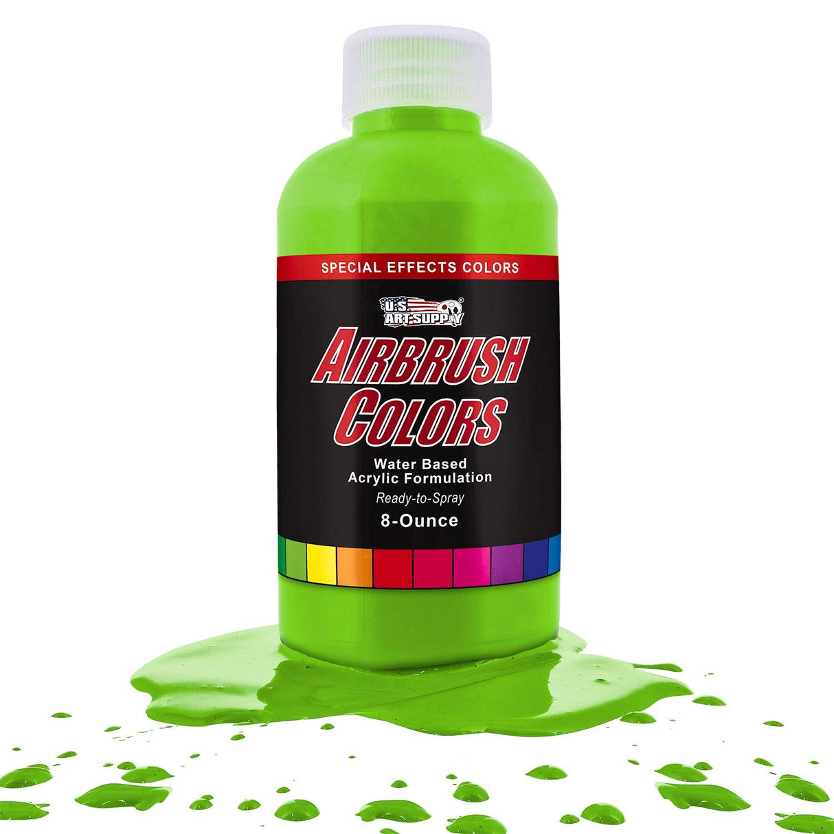 U.S. Art Supply Neon Green Fluorescent Special Effects Acrylic Airbrush Paint 8 oz. U.S. Art Supply