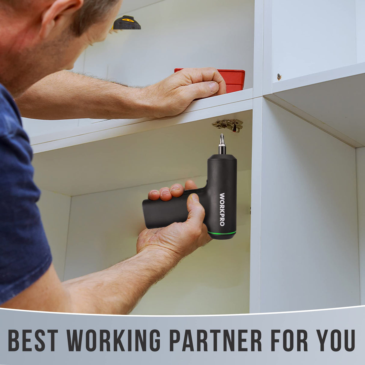 WORKPRO Electric Cordless Screwdriver Set, 4V USB Rechargeable Lithium-ion Battery Power Screwdriver Kit with LED Light, Screw Gun with 28pcs WORKPRO