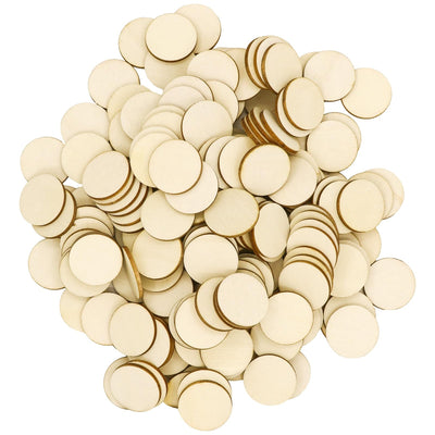 Jyongmer 100 Pieces Unfinished Wood Circle Round Disc Blank Natural Wooden Cutout Ornaments for Decoration DIY Craft Art Supplies, 0.11 inch Thick (1
