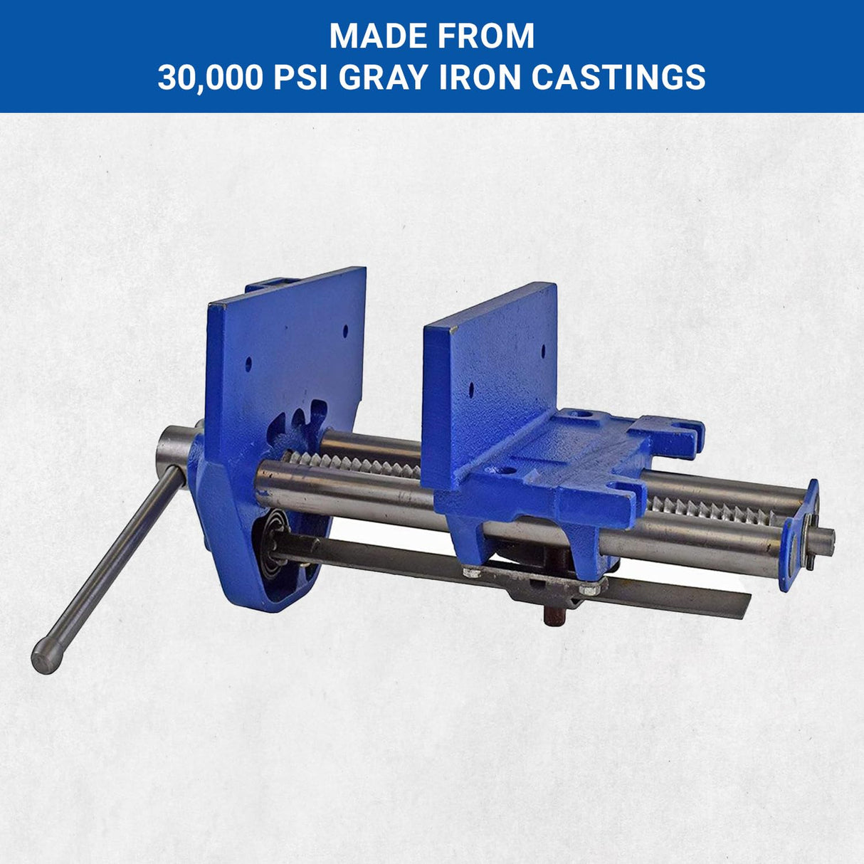 Yost Vises M7WW Rapid Action Woodworking Vise | Quick Release Lever for Quick Adjustments | 7 Inch Jaw Width | Made with Heavy-Duty Cast Iron | Blue Yost Tools