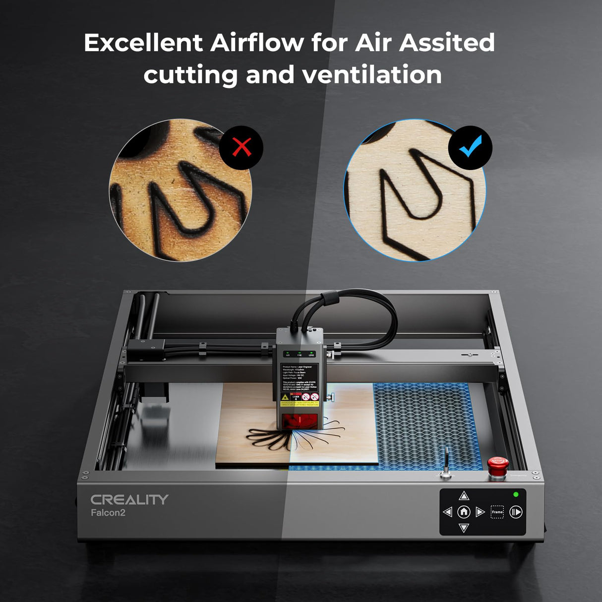 Honeycomb Working Table for Falcon 2 and Most Laser Engravers Honeycomb Working Panel for Fast Heat Dissipation and Desktop-Protecting 19.68"x 19.68" CREALITY FALCON