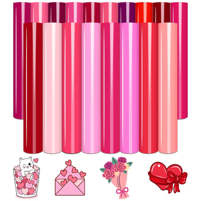 Tintnut Pink HTV Heat Transfer Vinyl - 18 Sheets 12 x 10inches Light Pink Heat Transfer Vinyl Rose Pink HTV Iron on Vinyl for T-Shirts Compatible