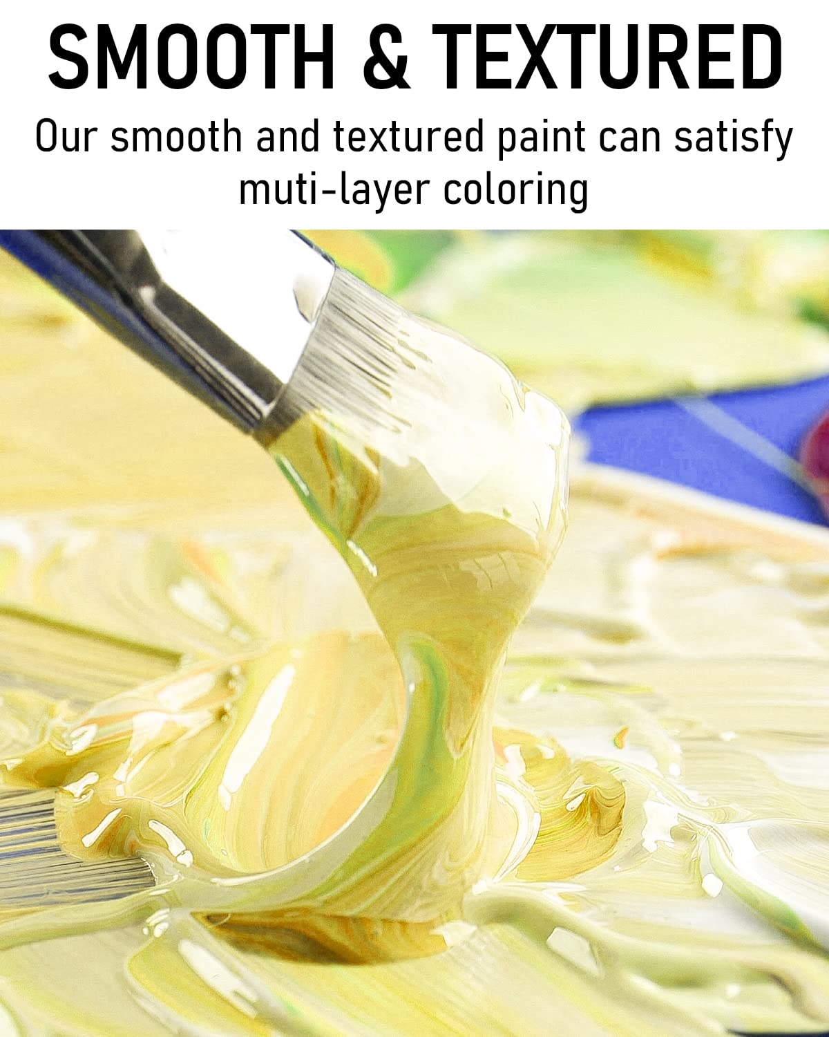 Nicpro 6 Colors Large Bulk Acrylic Paint Set (69 oz, 2040ml) Rich Art Painting Supplies Non Toxic for Multi Surface, Canvas, Wood, Leather, Fabric Nicpro