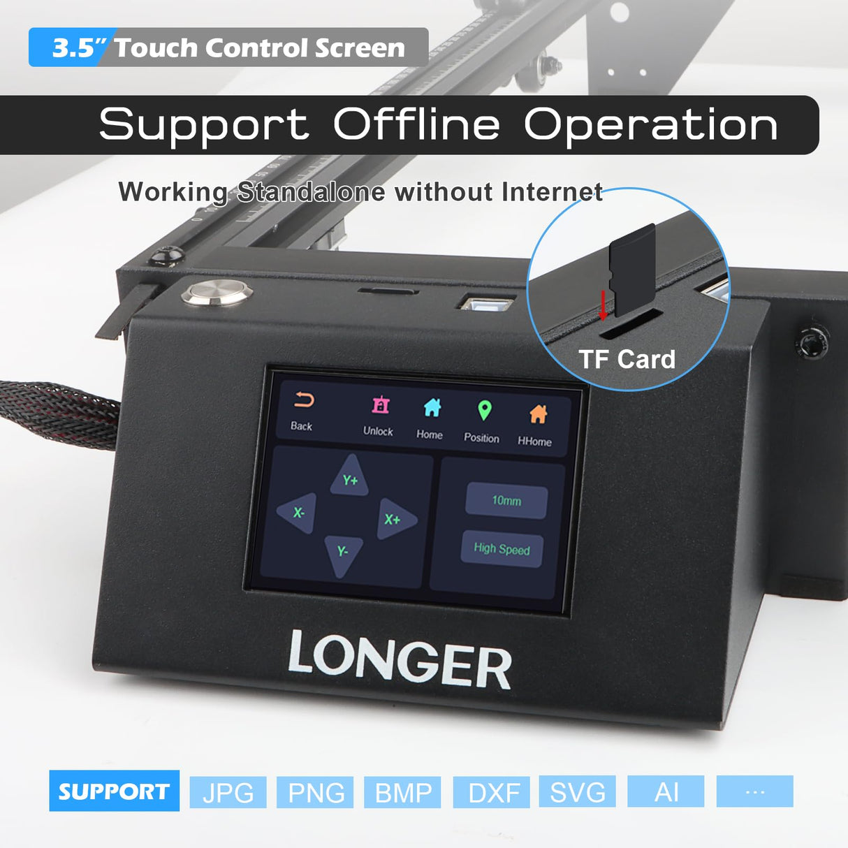 Official LONGER RAY5 Laser Engraver,10W Laser Engraving Machine with 3.5 inch Touch Screen,60W DIY Laser Cutter for Custom Design,Laser Engraver for Longer