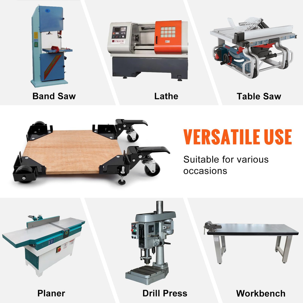 VEVOR Mobile Base, 400 lbs Weight Capacity, Adjustable from 12" x 12" to Infinity, Heavy Duty Universal Mobile Base Stand with Swivel Wheels, for VEVOR