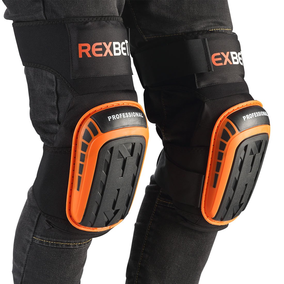 REXBETI Knee Pads for Work, Construction Gel Knee Pads Tools, Heavy Duty Comfortable Anti-slip Foam Knee Pads for Cleaning Flooring and Garden, REXBETI