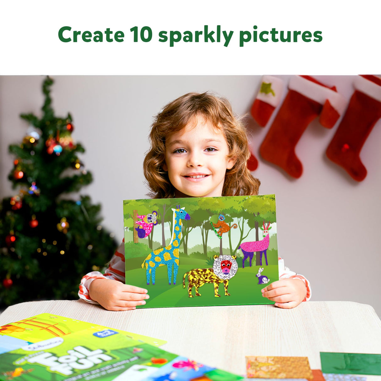 Skillmatics Art & Craft Activity - Foil Fun Animals, No Mess Art for Kids, Craft Kits & Supplies, DIY Creative Activity, Gifts for Boys & Girls Ages Skillmatics