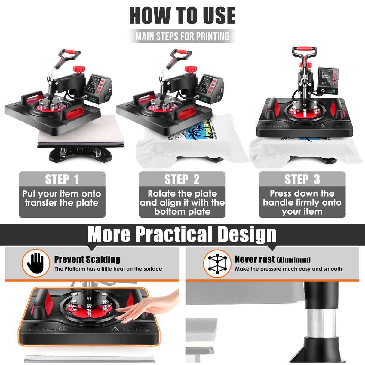 AKEYDIY 8 in 1 Heat Press Machine Professional Sublimation Machine 15" X 12" Swing Away Shirt Printing Heat Transfer Digital Industrial-Quality Heat AKEYDIY