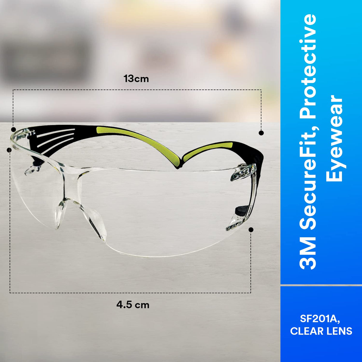 3M SF401AF SecureFit 400 Series Protective Eyewear, Clear Lens, Anti-Fog 3M