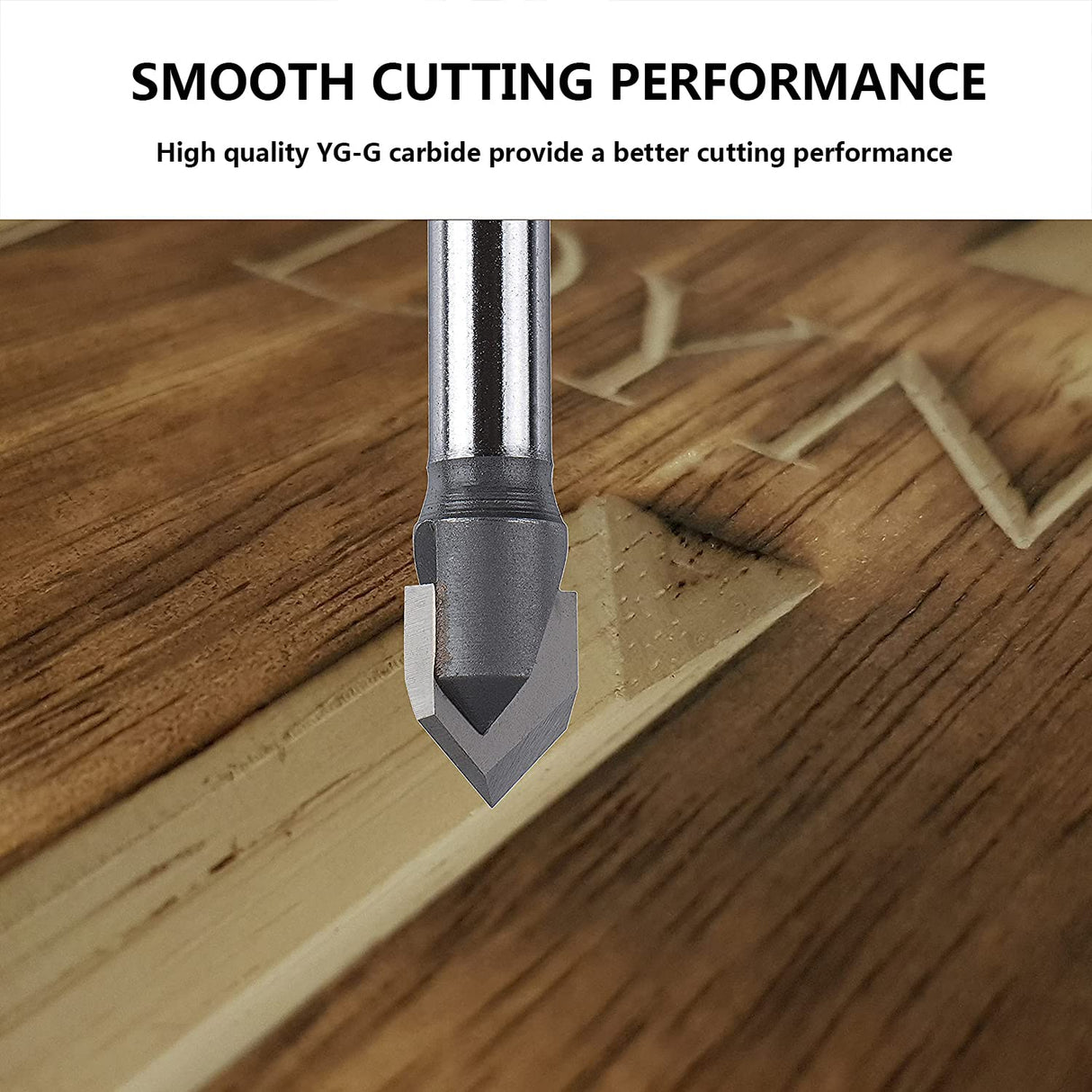 SpeTool Carbdie Tip V Groove CNC Engraving Bit Router Bit CNC Woodwork Tools 60 Deg 1/2 Inch Cutter with 1/4 Inch Shank SpeTool