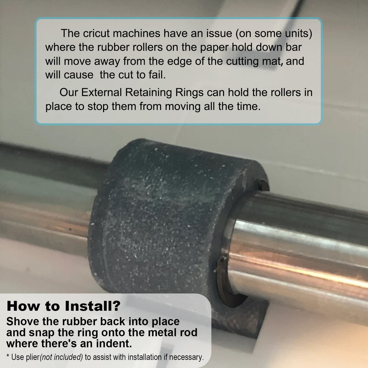 Rubber Roller Replacement Set, Mat Guide Rubbers, Retaining Rings for Cricut Repair Accessories, Complete Repair Kits Compatible with Cricut FEOXSHAL