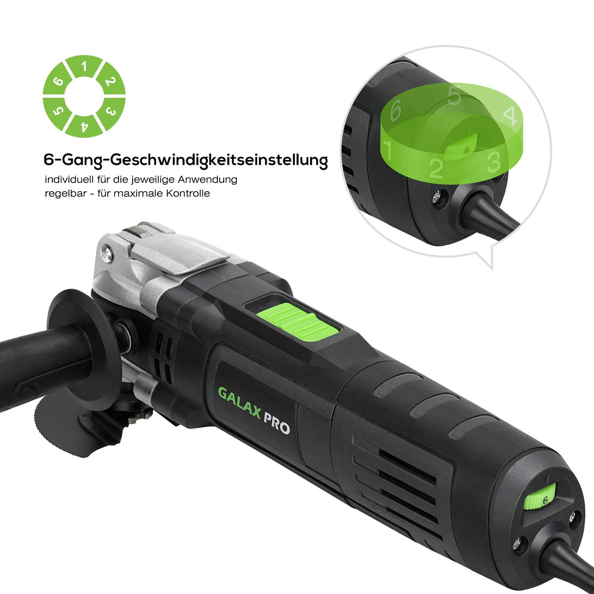 GALAX PRO 3.5A 6 Variable Speed Oscillating Multi Tool Kit with Quick Clamp System Change and 30pcs Accessories, Oscillating Angle:4° for Cutting, GALAX PRO