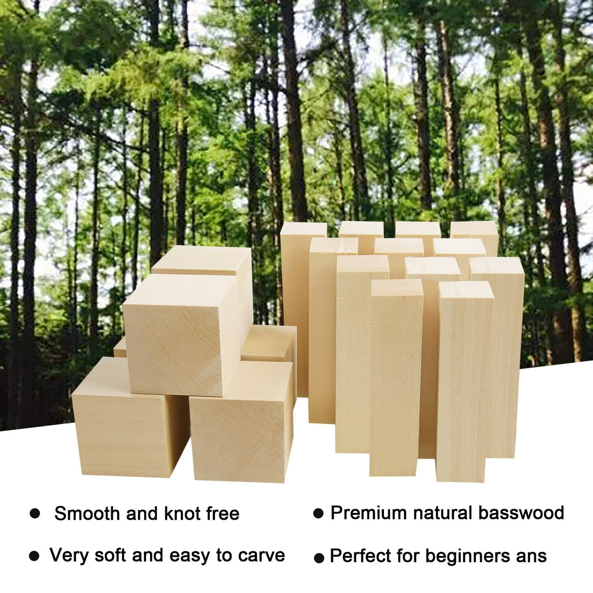 18 pcs Basswood Carving Blocks Whittling Wood Carving Blocks Basswood for Carving Wood for Whittling Kit Wood Blocks for Wood Carving Set Wood GEKIXUTP
