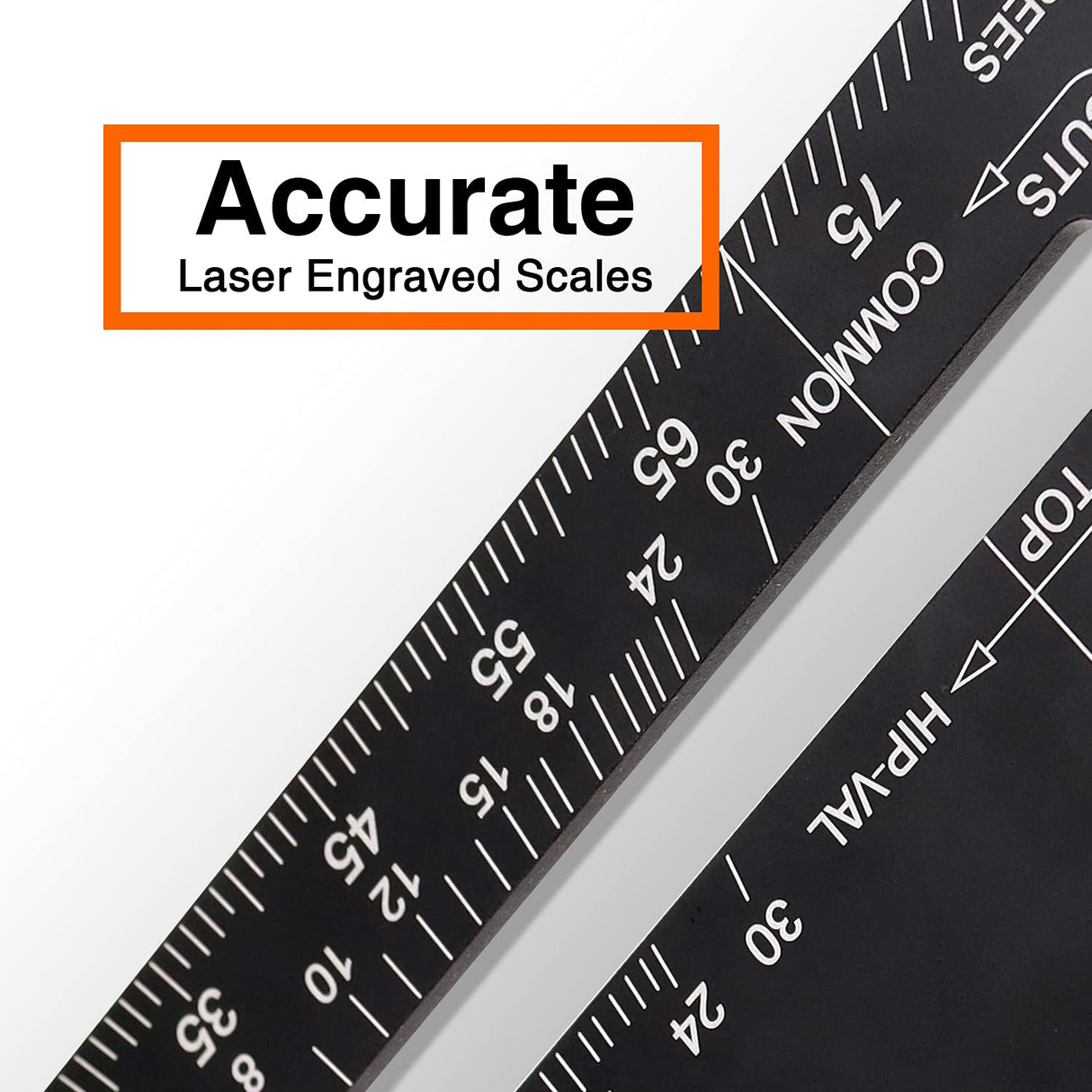 Mecurate Rafter Square, 7 inch Triangle Carpenter Square Die-cast Aluminum Alloy for Woodworking and Carpentry (7 inch) Mecurate