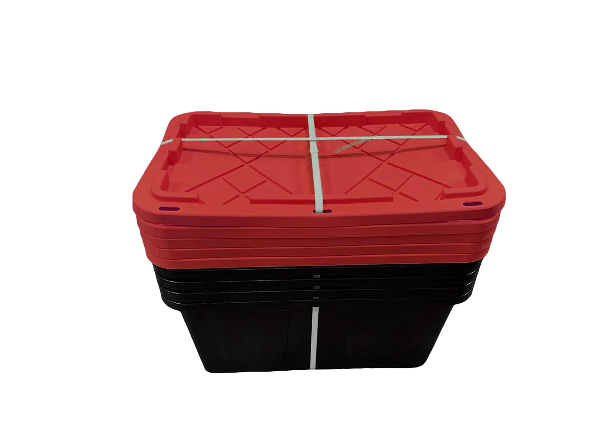 MonsterRAX 27 Gallon Storage Bins - Stackable, Lockable, 5-pack (Red) MonsterRAX Storage Solutions