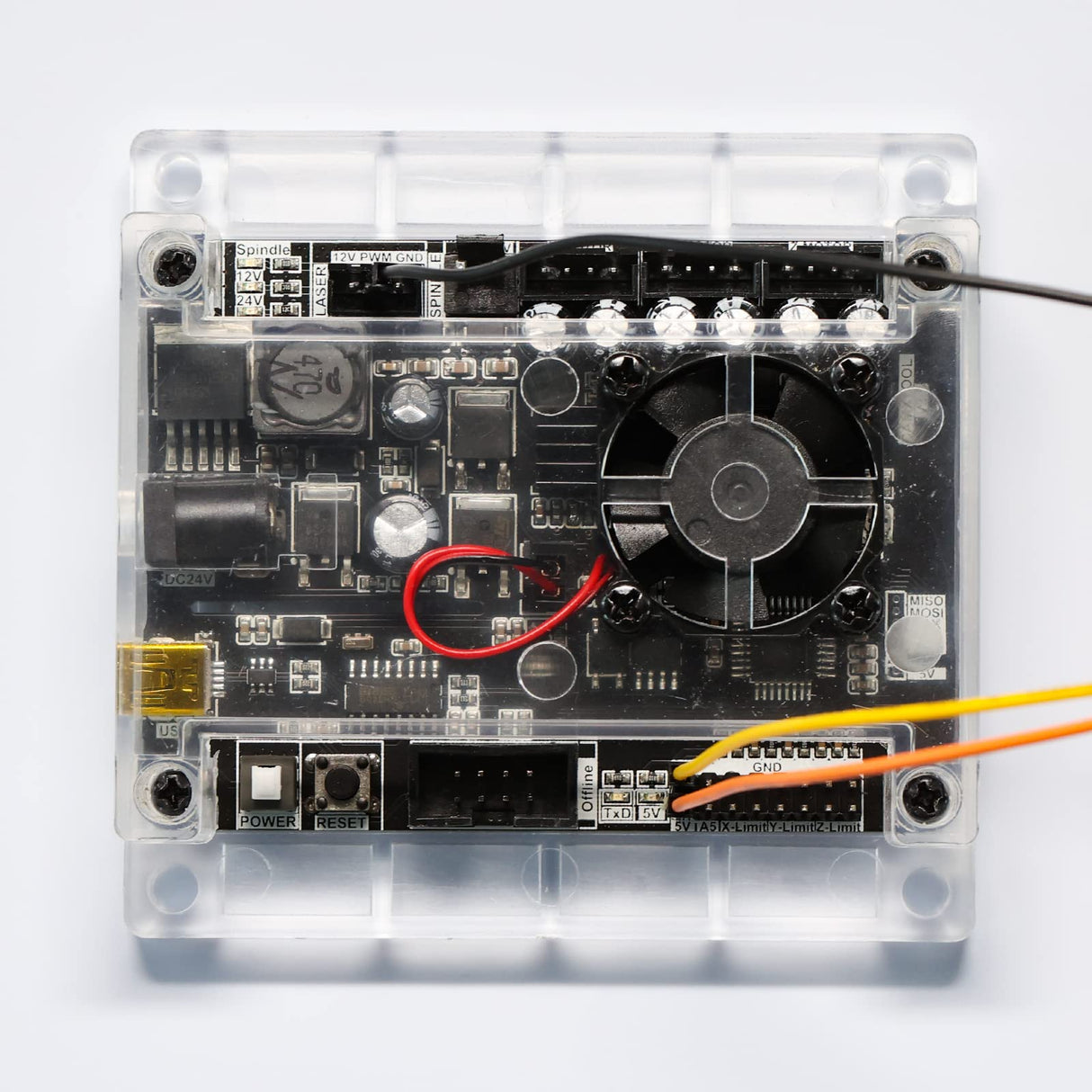 Genmitsu CNC Brushless Motor DC Spindle Kit 24V 12000rpm with Drive Board & Collet Holder Installed, Perfect for 3018 Series CNC Machine Genmitsu