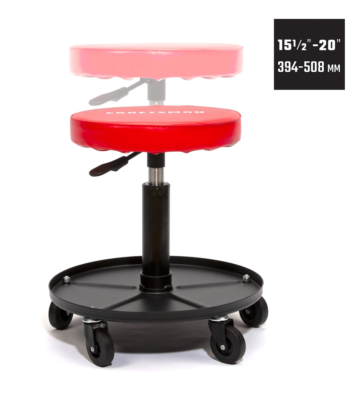 Craftsman CMXZSAJ93382 Adjustable Height Rolling Creeper Stool with Storage Tray Craftsman