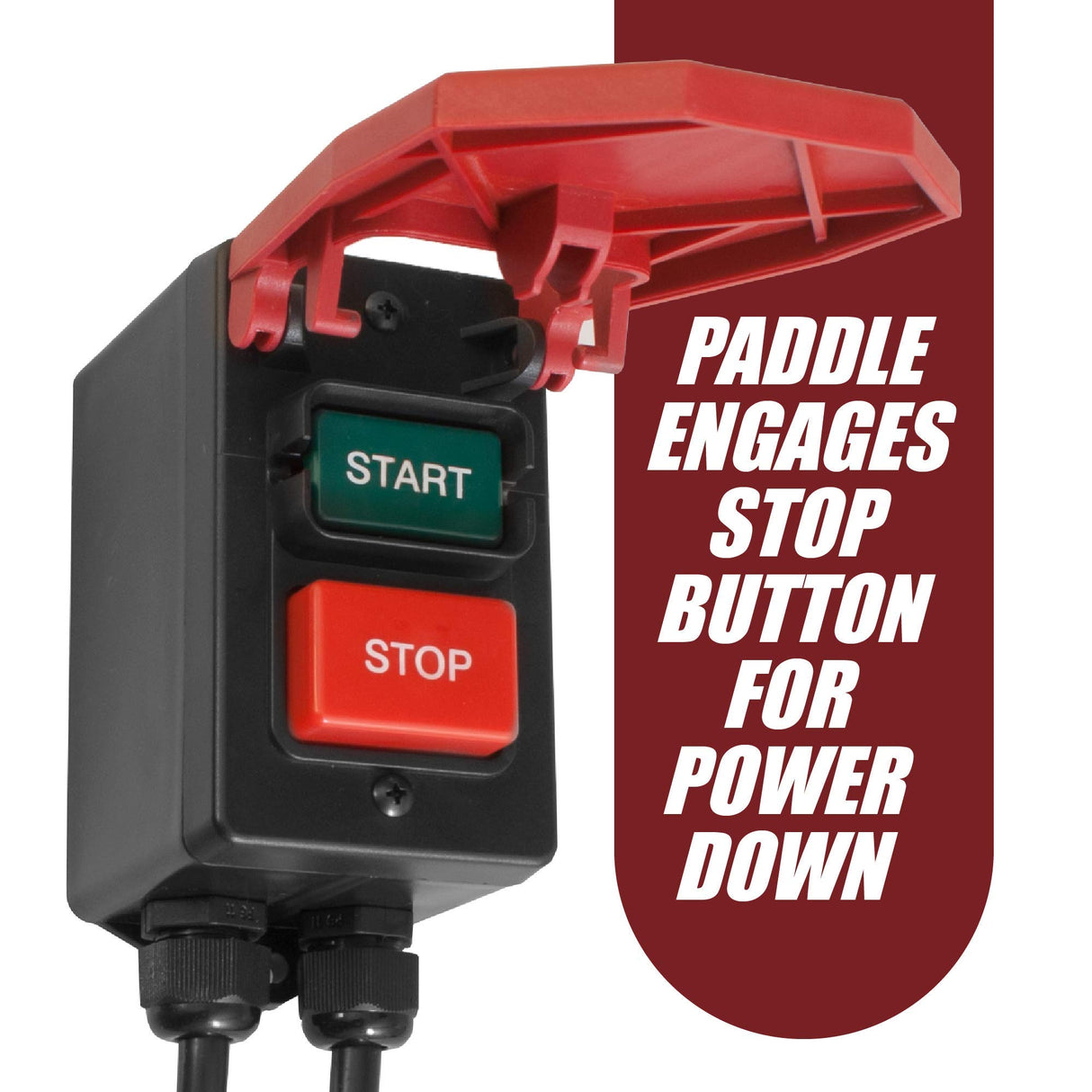 Fulton 110V Single Phase On/Off Switch with Large Stop Sign Paddle for Easy Visibility and Contact for Quick Power Downs Ideal for Router Tables Fulton