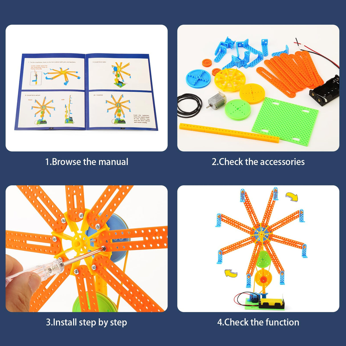 STEM Kit for Girls, Kids Crafts 8-12 Boys, Science Projects Activities Electronic Building Kits 6-8, 4-in-1 Craft Sets for Girl Engineering Toys, DIY BeAndge