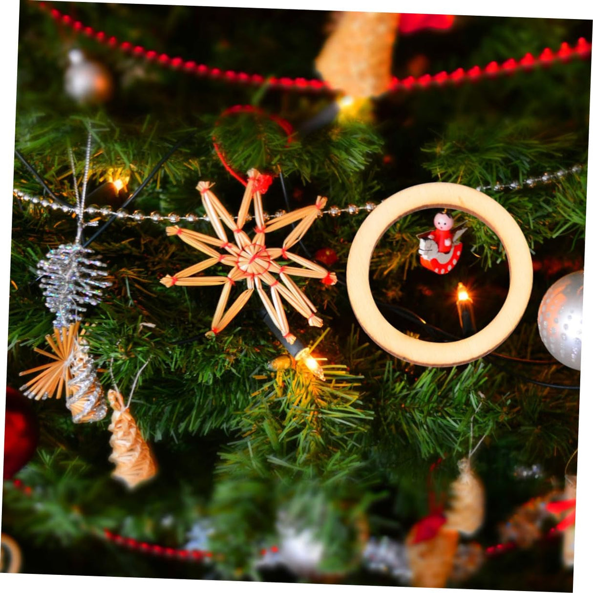 SEWACC 100pcs Macrame Wood Rings Wood Blanks Ring Cross Rings Dream Catcher Bamboo Hoops Wreath Frame Rustic Wood Slices Unfinished Wood Circles SEWACC