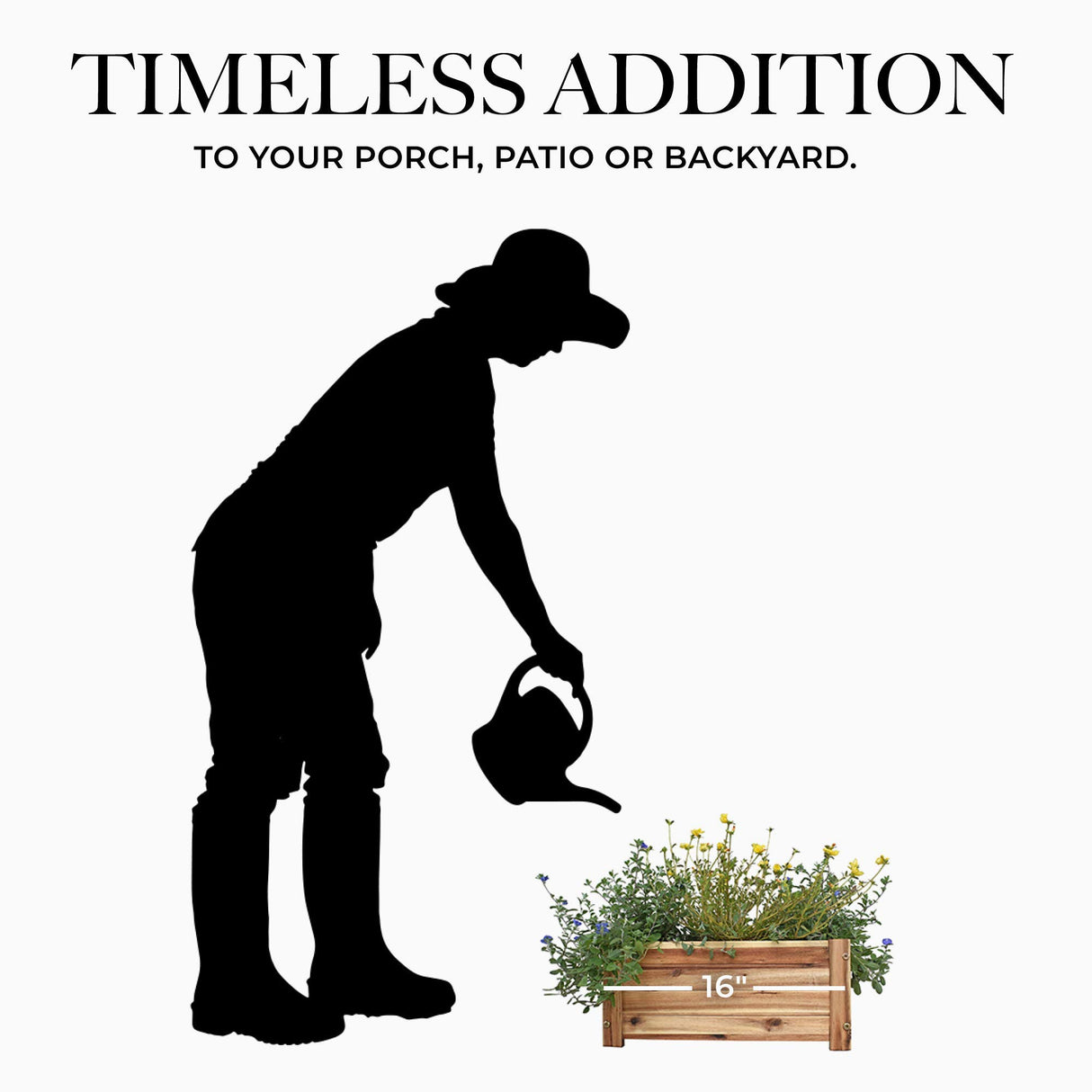 Avera Products | Raised Garden Bed | Rectangle Wood Planter Box | The Perfect Wooden Flower Box | 16" x 7.5" x 6.5" | Great Small Vegetable or Herb Avera Products